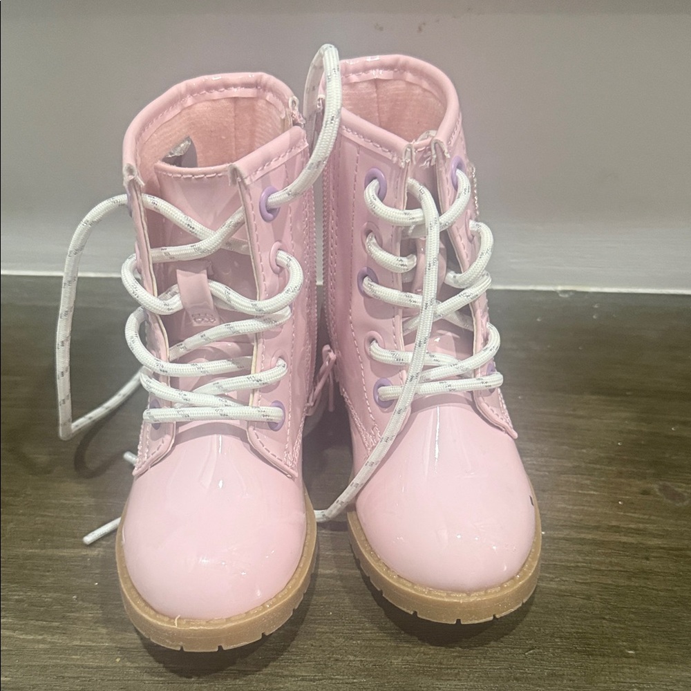 Jellypop Pink Kids Lace-Up Boots